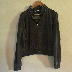 Double Zero Charcoal Gray Quarter-Zip Sweatshirt